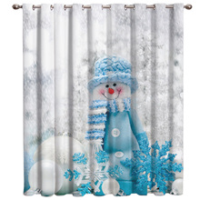 Snow Flower Merry Christmas Window Curtains Dark Curtain Lights Living Room Curtains Bedroom Kitchen Indoor Outdoor Curtains 2024 - buy cheap