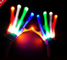 Guantes de LED parpadeantes para fiesta de Club, baile y Halloween, Guantes luminosos para iluminar los dedos, accesorios festivos de Navidad 2024 - compra barato