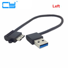 Двойной Угловой USB 3,0 кабель с левым и правым углом 90 градусов USB3.0 USB 3,0 A папа к Micro B папа 90 градусов черный кабель 20 см 2024 - купить недорого