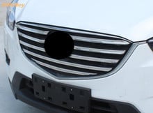 Cubierta protectora para la carrocería del coche, accesorio de ABS cromado, rejilla frontal para parrilla, 9 unids/set por juego, para Mazda CX-5, CX5, 2015, 2016 2024 - compra barato