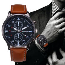2020 Fashion Casual Mens Watches Luxury Leather Business Quartz-Watch Men Military Sport Wristwatch Relogio Masculino relojes 2024 - buy cheap