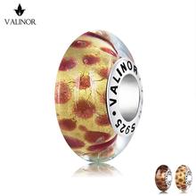 ¡Video! Pulseras y brazaletes de plata de ley 925 para mujer, dijes de cuentas de cristal de puntos rojos de cristal de color café, joyería VDLL019 2024 - compra barato