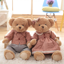 2017 2PCS 60CM lovely Couple Teddy Bears Stuffed Plush Toys Valentine Teddy Bear Soft Kids Toy for Children Gifts Free shipping 2024 - buy cheap