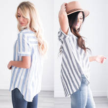 Fashion Womens Ladies Summer Short Sleeve T-Shirts Loose Casual Tops Striped T-Shirt Tops Tees Women Clothes 2024 - buy cheap