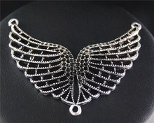 5pcs  Silver Color Wing Chandelier Charm Pendant DIY Necklace Bijoux Findings 50x66mm A2129 2024 - buy cheap