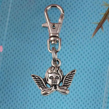 Angel Head Keychain Vintage Silver Charm For Keys Car Key Ring Souvenir Gifts Couple Handbag Key Chains Jewelry Hot DIY  Z267 2024 - buy cheap