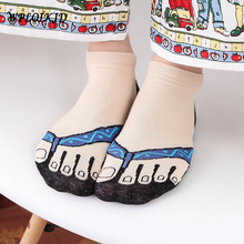 [WPLOIKJD]Harajuku Lovely Print Art Socks Women Cute Cool Funny Socks Korean Style Skarpetki Calcetines Mujer Life Ankle Meias 2024 - buy cheap