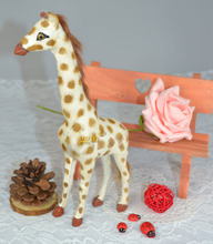 plastic & real furs toy simulation giraffe  20x10cm model ,handicraft,home decoration Xmas gift w5690 2024 - buy cheap
