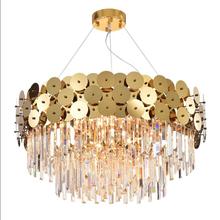 Modern Crystal Lamp Chandelier For Living Room Luxury Gold Round Stainless Steel Chain Chandeliers Lighting 2024 - buy cheap