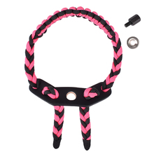 Faixa de pulso para arco arco composto, 1 peça, preto, rosa, trançado, corda ajustável, caça, frete grátis 2024 - compre barato