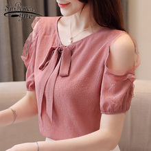 women blouse blusas mujer de moda 2021 short sleeve chiffon blouse off shouler top camisas mujer womens tops and blouses 4095 50 2024 - buy cheap