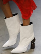 Italiano negro blanco oro alto talón medio-pantorrilla botas vestido de fiesta botas para mujeres bloque talón mujeres invierno alto botas de moda 2024 - compra barato