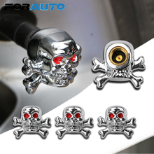 4 Pcs Car Wheel Rims Skeleton Skull Shaped Stem Caps Car Styling Pressure Caps Tire air Valve Motorcycle Truck Tire Accessories 2024 - buy cheap