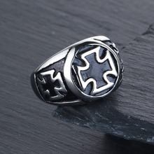 Catholic Stainless Steel Cross Knights Templar Rings for Men Black Silver Color Religious Jewelry Father Boys Gifts CN005 2024 - buy cheap