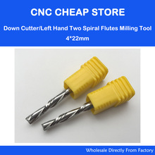 2pcs 4x22mm Down cutter left-helical two double flute left spiral carbide cnc router bits end milling,woodworking, Plywood,MDF 2024 - buy cheap