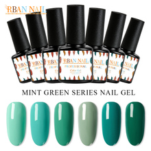 RBAN-esmalte de uñas en Gel, serie de colores Verde menta, barniz de uñas semipermanente, decoraciones para manicura, 7ML 2024 - compra barato