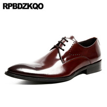 Derby vestido elegante borgonha, sapatos masculinos formais para escritório, novo estilo europeu italiano, para casamento, marca preta 2024 - compre barato