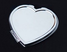 SILVER COMPACT MIRRORS BRIDESMAIDS WIFE GIRLFRIEND HEART SHAPED MAKEUP CASES 10PCS/LOT 2024 - buy cheap