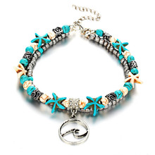 Pulsera con colgante de estrella de mar y elefante para mujer, pulsera de Color único dorado/plateado con ondas de corazón, Tortuga, Concha múltiple 2024 - compra barato