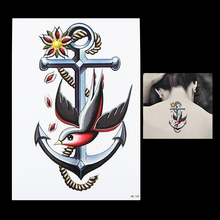 1 pc 3D Anchor Swallow Pássaro Flor Ombro Braço Tatuagem Temporária Corpo Arte Da Tatuagem HB169 Dos Homens Das Mulheres À Prova D' Água Etiqueta Do Tatuagem projeto 2024 - compre barato