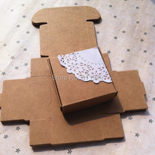 Envío Gratis hecho a mano caja de embalaje 6.4X6.2x2 2 CM/caramelo cajas de embalaje/en blanco de la caja de papel kraft/DIY caja artesanal para regalo 30 Uds mucho 2024 - compra barato