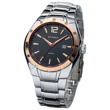 Curren relógio de pulso masculino, original, marca de luxo, pulseira de aço inoxidável, analógico, data, quartzo, casual 2024 - compre barato
