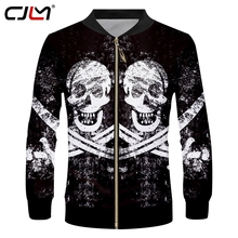 CJLM Unisex Hip Hop Skulls Zip Jacket Man Big Size Zipper Sweatshirt 3D Printed Black White Cross Sword Men's Street Clothing 2024 - buy cheap