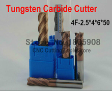 HRC60-herramienta de corte cnc 4F-2.5x4x6x50, fresa de aleación de tungsteno 2024 - compra barato