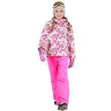 2019 Winter children's Ski Suit Waterproof Girl oOutdoor Snowboard Jacket Snow Pants Kids Skiing set Warm Windproof Overalls 2024 - buy cheap