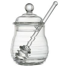 Transparent glass honey jar with lid Honey Jar with Dipper, Clear, 9 Ounces 2024 - buy cheap