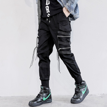 High Street Skinny Stylish Self-Assertion Zipper Pocke Men's Jogger Pencil Pants Hip Hop Autumn Male Casual Full Length Trousers 2024 - buy cheap