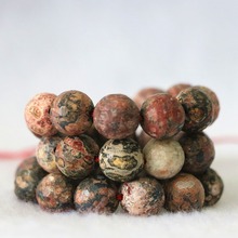 Newly red leopardskin 8mm 10mm new stone faceted round loose beads diy vintage jewelry making 15"B1093 2024 - buy cheap