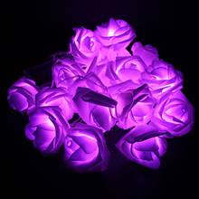 2M 20LED Corda Lâmpada LED Rose Flor Luzes Cordas Bateria Operado Alimentado Luz Lâmpada Decoração de Casamento Dos Namorados Natal