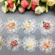 20x Multicolor Flowers Embroidered Lace  Trim Applique Trimming Ribbon Fabric Sewing Craft Handmade Wedding Dress Decoration 2024 - buy cheap