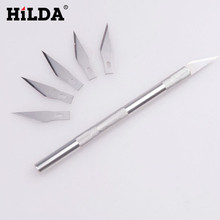 Engraving Craft knives + 5pcs Blades Mobile Phone PCB DIY Repair Hand Tools Non-Slip Metal Scalpel Knife Tools Kit Cutter 2024 - buy cheap