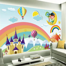 Beibehang пользовательские обои 3d фото фрески Радужный замок мультфильм гостиная спальня детская комната фон настенная бумага роспись 2024 - купить недорого