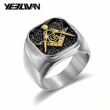 Vintage Free-Mason Mens Ring High Quality Stainless Steel Free and Accepted Masons Black Womens Rings Size 7-15 Drop Shipping 2024 - buy cheap