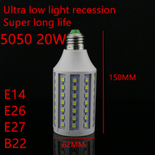 5 шт./лот Высокая яркость SMD 5050 E27 E14 E26 светодиодная лампа 220 В/AC Светодиодная лампа 86 светодиодов 20 Вт 5050 Лампа-кукуруза сверхдолговечная Светодиодная лампа 2024 - купить недорого
