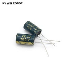 10 pcs Aluminum electrolytic capacitor 22 uF 160 V 10 * 20 mm frekuensi tinggi Radial Electrolytic kapasitor 2024 - buy cheap