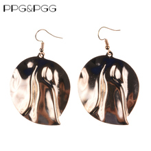 PPG&PGG Trend fashion metal leaf bohemia Style Gold / Silver Color earring vintage big statement drop Earrings for wholesale 2024 - buy cheap