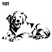 YJZT 15CM*9.5CM LABRADOR DOG PUPPY GOLDEN RETRIEVER LYING DOWN Vinyl Car Art Sticker Decal Black/Silver C10-00377 2024 - buy cheap