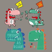 Железная нашивка динозавра парка Юрского периода для одежды, теплопередающее животное для детской футболки, детские наклейки с буквами, Аппликации своими руками 2024 - купить недорого