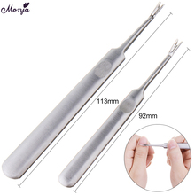 Monja 2 Sizes Silver Stainless Steel Nail Art Cuticle Pusher Remover Callus Dead Skin Fork Nipper Trimmer Pedicure Manicure Tool 2024 - buy cheap