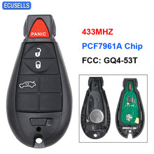 Aftermarket 3+1/4 Button Remote Car Key FCC ID: GQ4-53T 433Mhz PCF7961A Chip Uncut Blade for Dodge RAM 1500 2500 3500 2013-2018 2024 - buy cheap