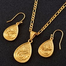 Anniyo Small PNG Water Drop With Bird Pendant Chains Earrings for Women Girls Papua New Guinea Ethnic Bird Jewelry Sets #139606 2024 - buy cheap