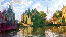 large canvas wall art Zaandam Canal by Claude Monet High Quality Hand painted 2023 - buy cheap