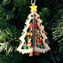 2020  Navidad 1PC New Christmas Tree Ornaments Hanging Xmas Tree Home Party Decor 3D Pendants Wooden Pendant Decoration Color 2024 - buy cheap