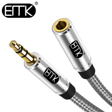 EMK Aux кабель удлинитель для наушников 3,5 мм разъем папа-мама для компьютера аудио кабель 3,5 мм удлинитель для наушников шнур 2024 - купить недорого