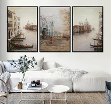 Water City Landscape Canvas Paintings Modular Pictures Wall Art Canvas for Living Room Decoration No Framed 2024 - buy cheap