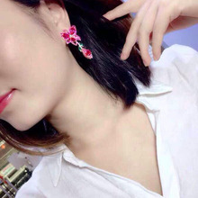 Qi Xuan_Jewelry_New Earrings Flower Earrings S925 Silver Inlay Zircon Elegant And Irregular Irregular_Factory Direct Sales 2024 - buy cheap